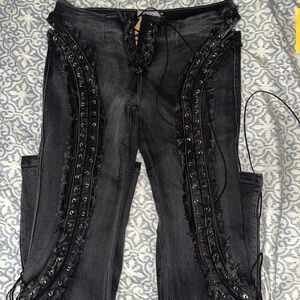 MATTE EGO Black Denim Low Risers